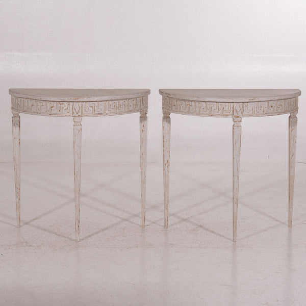 Stunning pair of Demi-lune tables, circa 100 years old. - Selected Design & Antiques