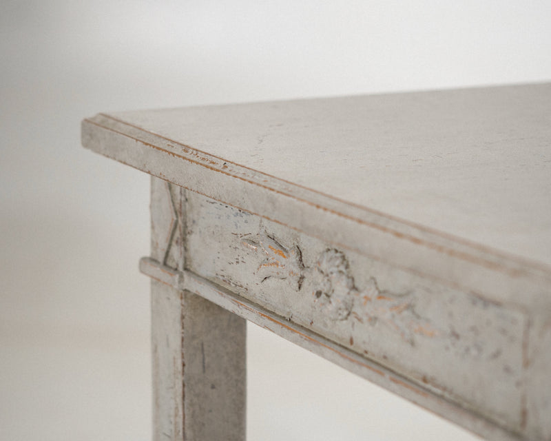 Pair of console tables with carvings, circa 100 years old.