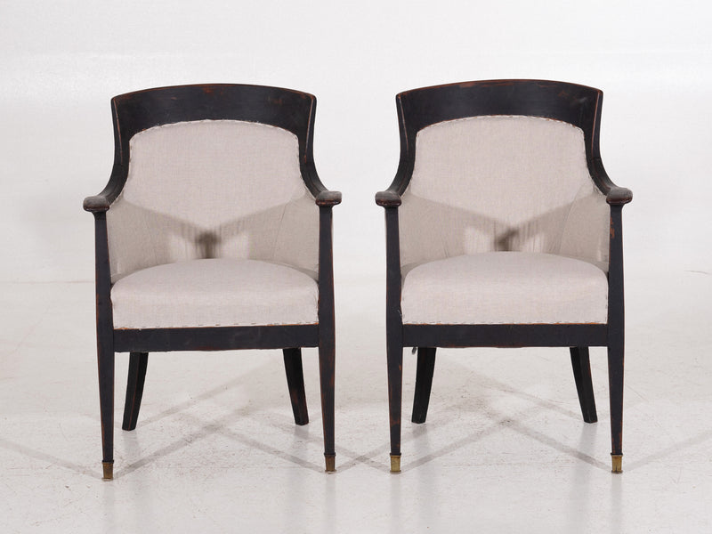 Stylish pair of black bergére, circa 100 years old. - Selected Design & Antiques