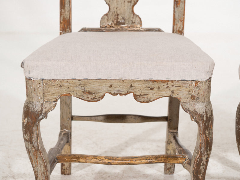 Pair of Rococo chairs in original paint, 18th C. - Selected Design & Antiques